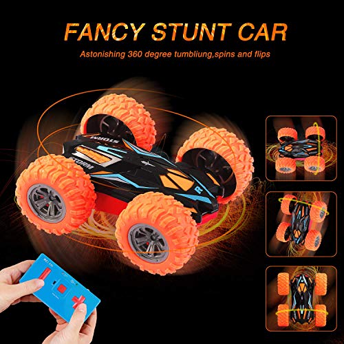 Image of MSLAN Cyclone Mini Remote Control Car for Kids - Double Sided Fast Off Road Stunt Mini RC Cars for Boys and Girls, RC Flip Car