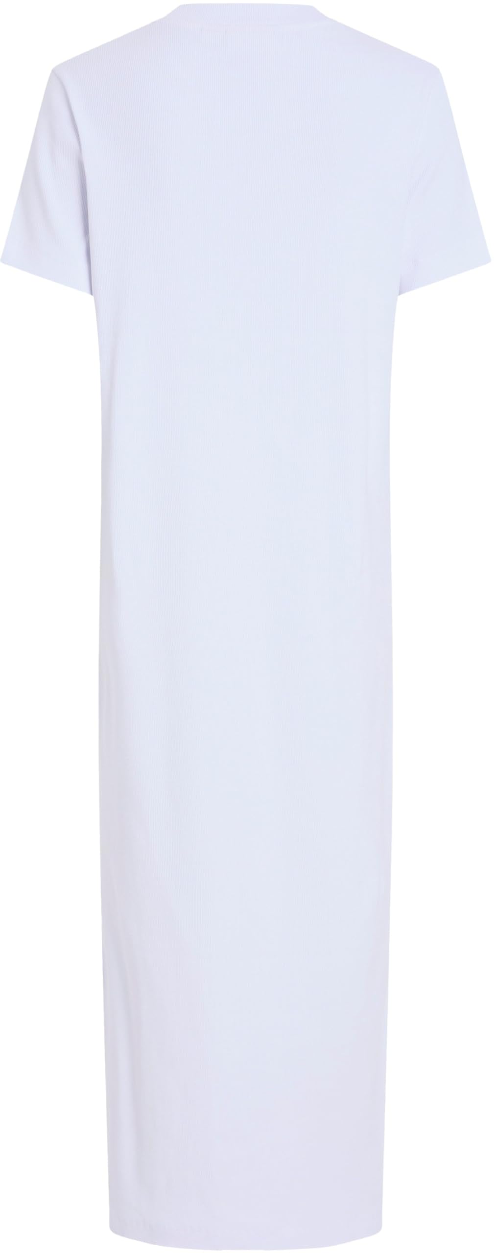 Calvin Klein Damen T-Shirt Kleid Monologo Long Rib Tee mit Rundhalsausschnitt
