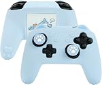 GeekShare Switch Pro Controller Skin Set,Anti-Slip Silicone Protective Cover Skin Case for Switch Pro Controller with 2 Thumb Grip Caps and 2 Stickers - Star Wings Series (Pink)