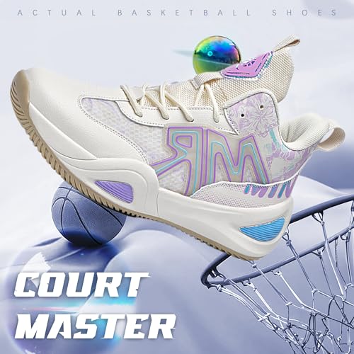 Image of Men's Basketball Shoes Fashionable Breathable Anti Slip Sports Shoes Outdoor Running Fitness Training Shoes