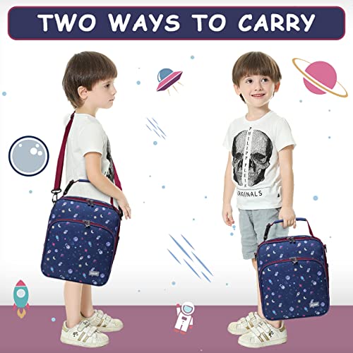 Vaschy Lunch Boxes Bag For Boys, Reusable Lunch Box Containers For Boys And Girls With Detachable Shoulder Strap, Insulated Lunch Coolers For School Cute Astronaut #TOP6