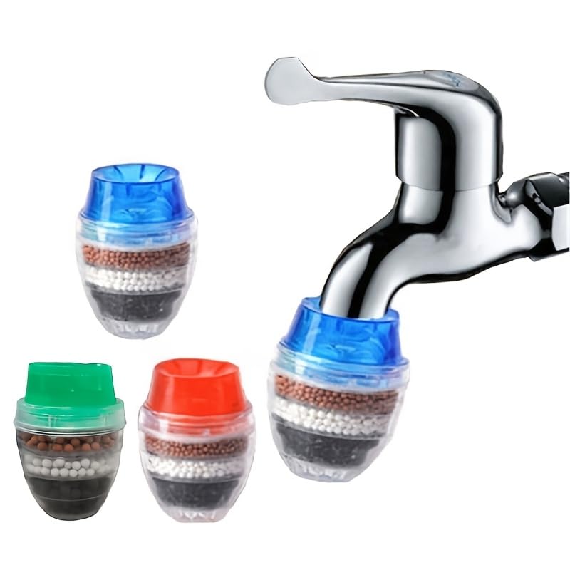 6pcs Water Filter, Kitchen and Bathroom Faucet Activated Carbon Water Filter-Colorful, Easy Purification Tools