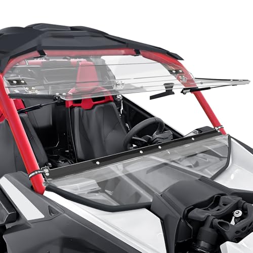 StarknightMT X3 Flip Windshield - Scratch Proof Polycarbonate Full Window Compatible with Can-Am Maverick X3 900 XRS XDS Turbo R Max 2017-2026(Except Intrusion Bar) Hard-coated Front Windshield