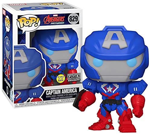 Funko Pop Marvel Avengers Mech Strike #829 – Captain America Glow in The Dark – Exclusive Special Edition Marvel Pop