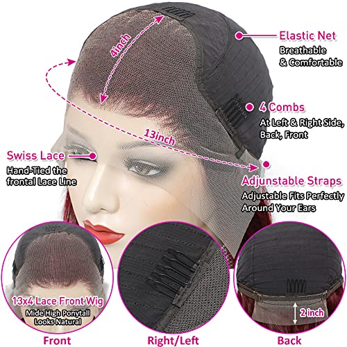 Image of Pizazz 99J HD Lace Front Wigs Human Hair Pre Plucked Pre Bleached