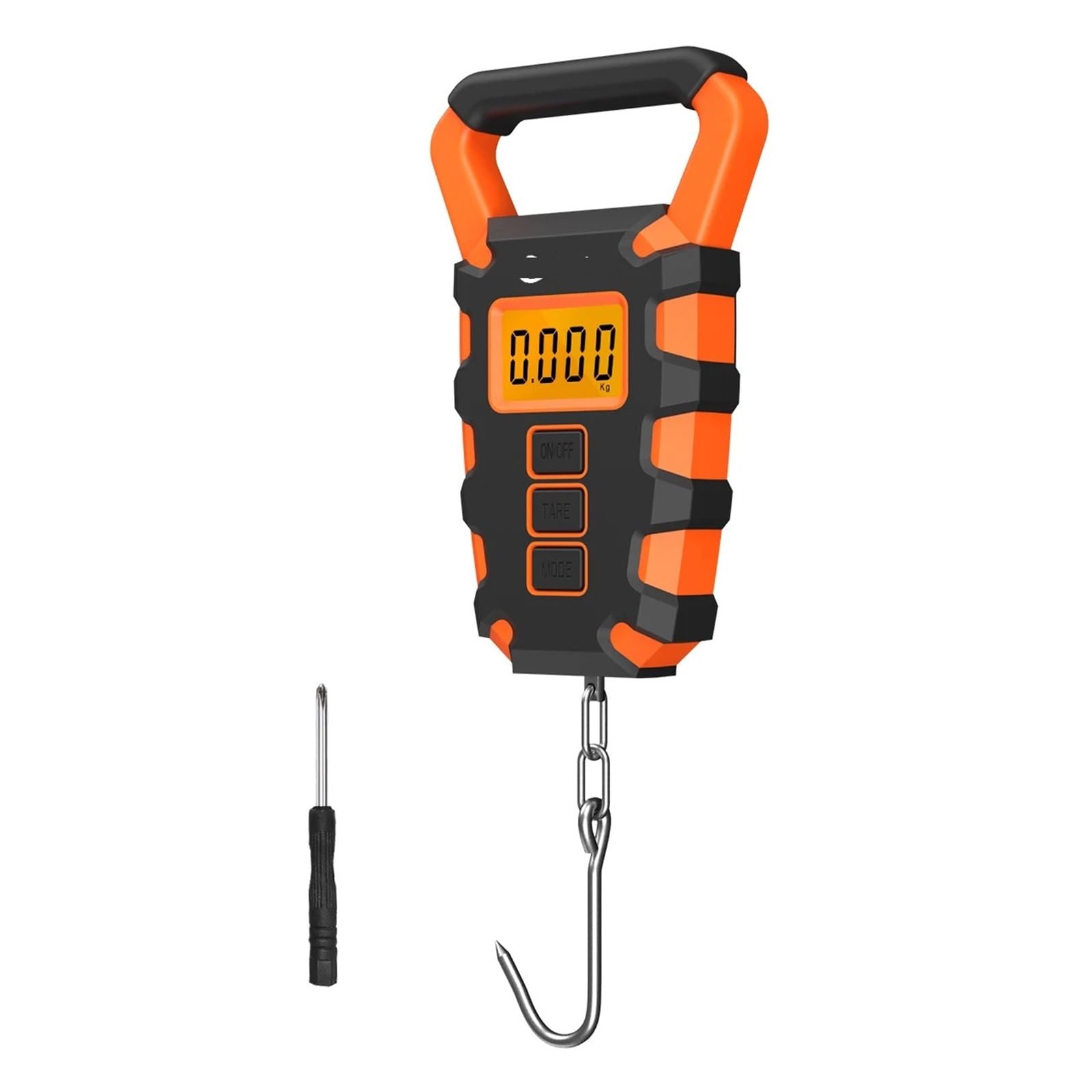 Bilancia sospesa digitale portatile, bilancia da pesca con righello | For la cucina for la pesatura dei bagagli da viaggio(50kg Orange)