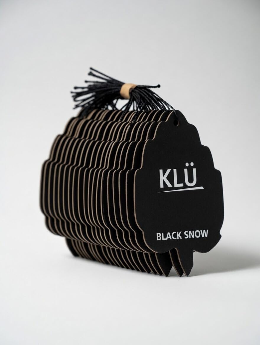 KLÜ Leaf Car Air Freshener I Long Lasting Scent for Auto or Home (25 Pack) Black Snow