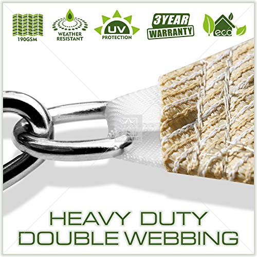 Colourtree Right Triangle Beige 18' X 18' X 25.5' Sun Shade Sail Cnaprt18 Canopy Fabric Cloth Screen, Water Permeable & Uv Resistant, Heavy Duty, Carport Patio Outdoor - (We Customize Size) #TOP2