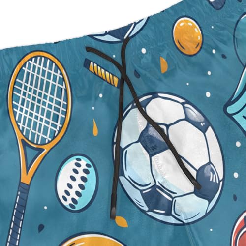 Men's Swim Trunks Size S Ball Diagram with Mesh Lining Soft Breathable Quick Dry Beach Shorts Brilliant Blue4