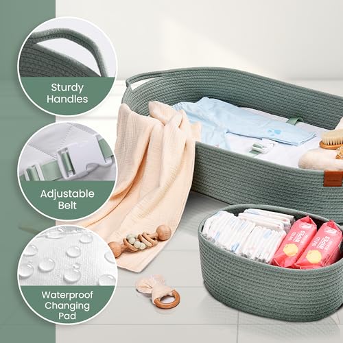 image for PeraBella Baby Changing Basket for Baby Dresser, Moses Basket for Babi
