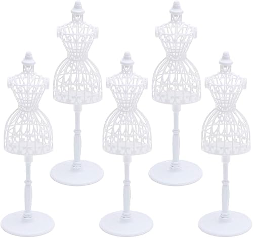 Miniatura 5 de Mini maniquí de ropa de muñeca, soporte de maniquí creativo para exhibición de ropa en miniatura, soporte de soporte para vestido y accesorios