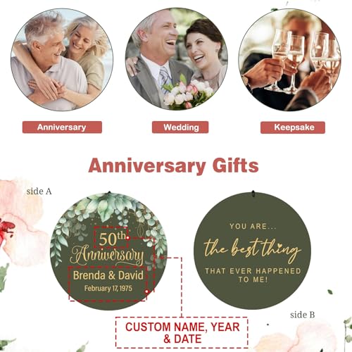 Image of Personalized Wind Chimes Anniversary, Customized Wedding Gift for Couples, Anniversary Wind Chime for Husband /Wife Loving Memory,30 /36inch