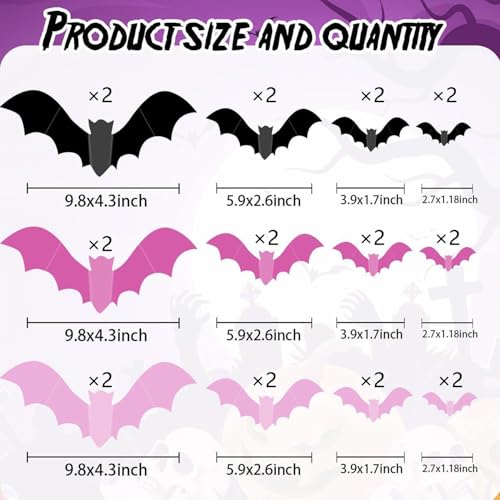 Halloween Little Boo Balloons Decorations 3D Bat Blush and Black DIY Wall Decal Pink Boo Foil Balloons White Ghost Black Bat for Halloween Birthday Baby Shower Party Supplies by Bomiloho - Used condition - Image 3