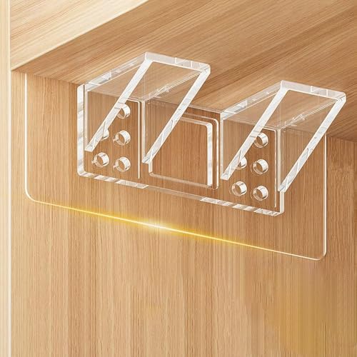 12Pcs Shelf Support Pegs,Double XL-Shaped Support Racks,Self Adhesive Shelves Clips,Strong Partition Holders,Wardrobe Partition Holder Fixing Sticking Hook,Kitchen Clapboard Layer Cabinet Book Shelves