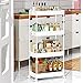 SPACEKEEPER Storage Cart, 4-Tier Mobile Shelving Unit, Bathroom Rolling Cart Utility Storage Organizer Shelf for Kitchen Living Room Bathroom Laundry Room & Dressers, White
