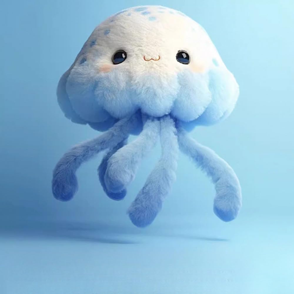NatureMan Blue Plush Jellyfish Toy,30cm Sea Life Jellyfish Stuffed Animal Toys for Ocean Lovers Gift Kids Bedroom Decor - Image 2