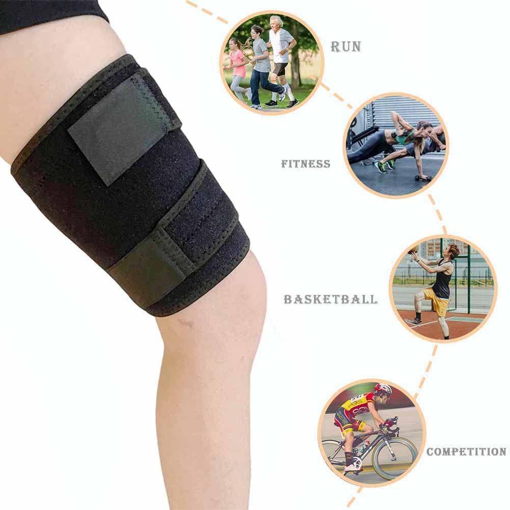 Thigh Compression Sleeves Thigh Support Brace Hamstring Wrap Adjustable Thigh Wrap Compression Sleeves for Legs Men and Women Thigh Brace for Tendonitis, Pulled Muscle Injury Rehab and Recovery : Health & Household