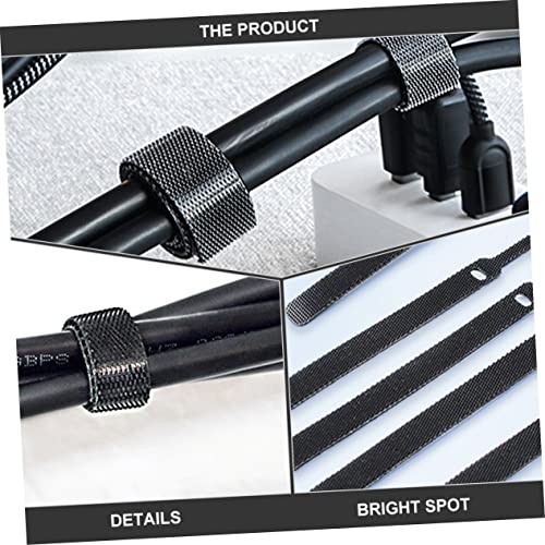 SHINEOFI 40 piezas sujetacables para escritorio reutilizables, correas para organizar cables, gestión de cables negras miniatura 6