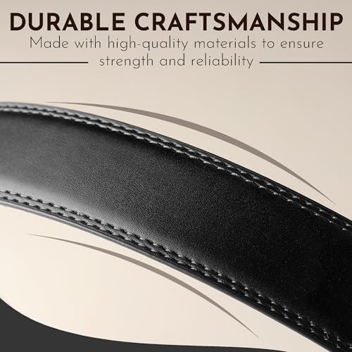 Image of Men's Vegan Leather Belt for Men, Formal /Casual,Autolock| Fit on up to 38 Inches Waist size