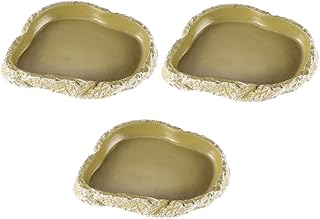 Balacoo 6 Peças Tigela De Réptil Tartaruga Prato De Água Gecko Animais De Vidro Reptisoil Sapo Tigela De Comida Tigela De Comida Caranguejo Eremita Prato De Comida Tartaruga Tigela