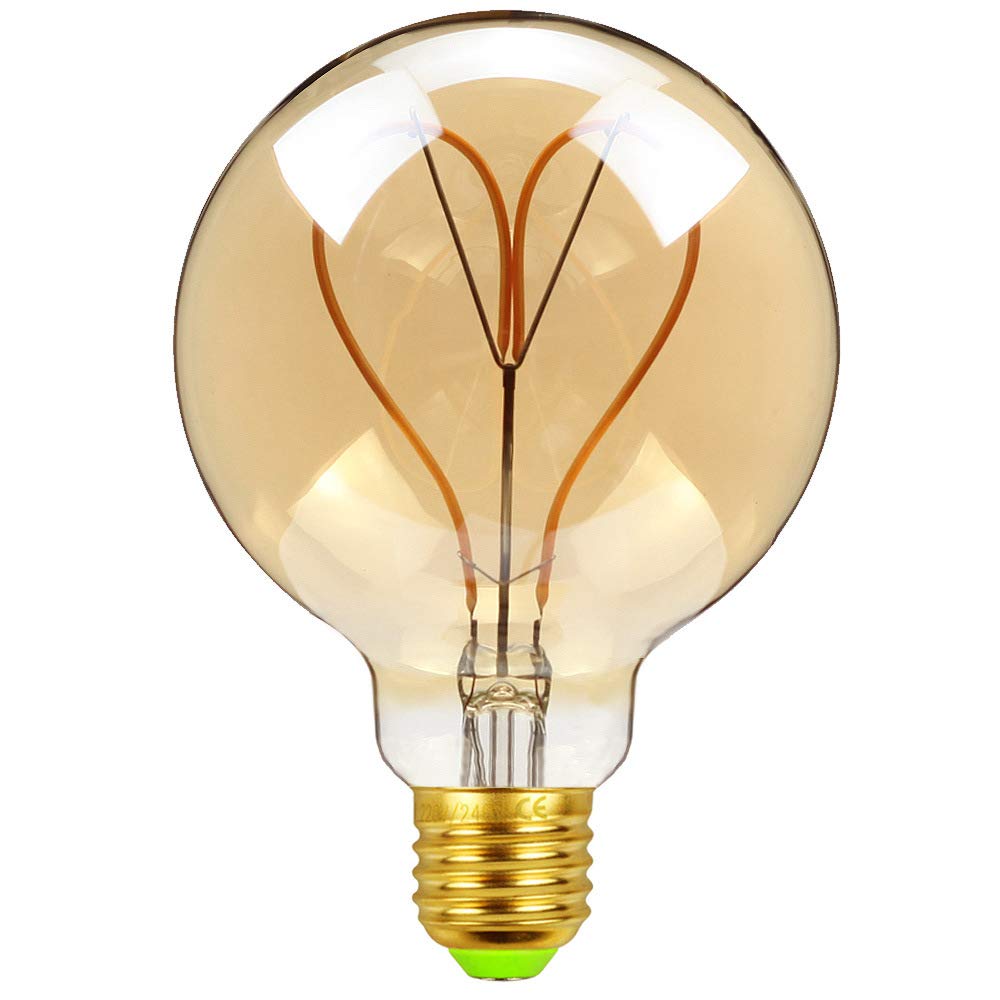 Żarówka, żarówka LED G95 Edison, antyczna, lampa w stylu vintage, żarówka Edison z żarnikiem ściemnialnym, bursztynowa, 220 V, 4 W, staromodna, dekoracyjna, złota, 6 szt.