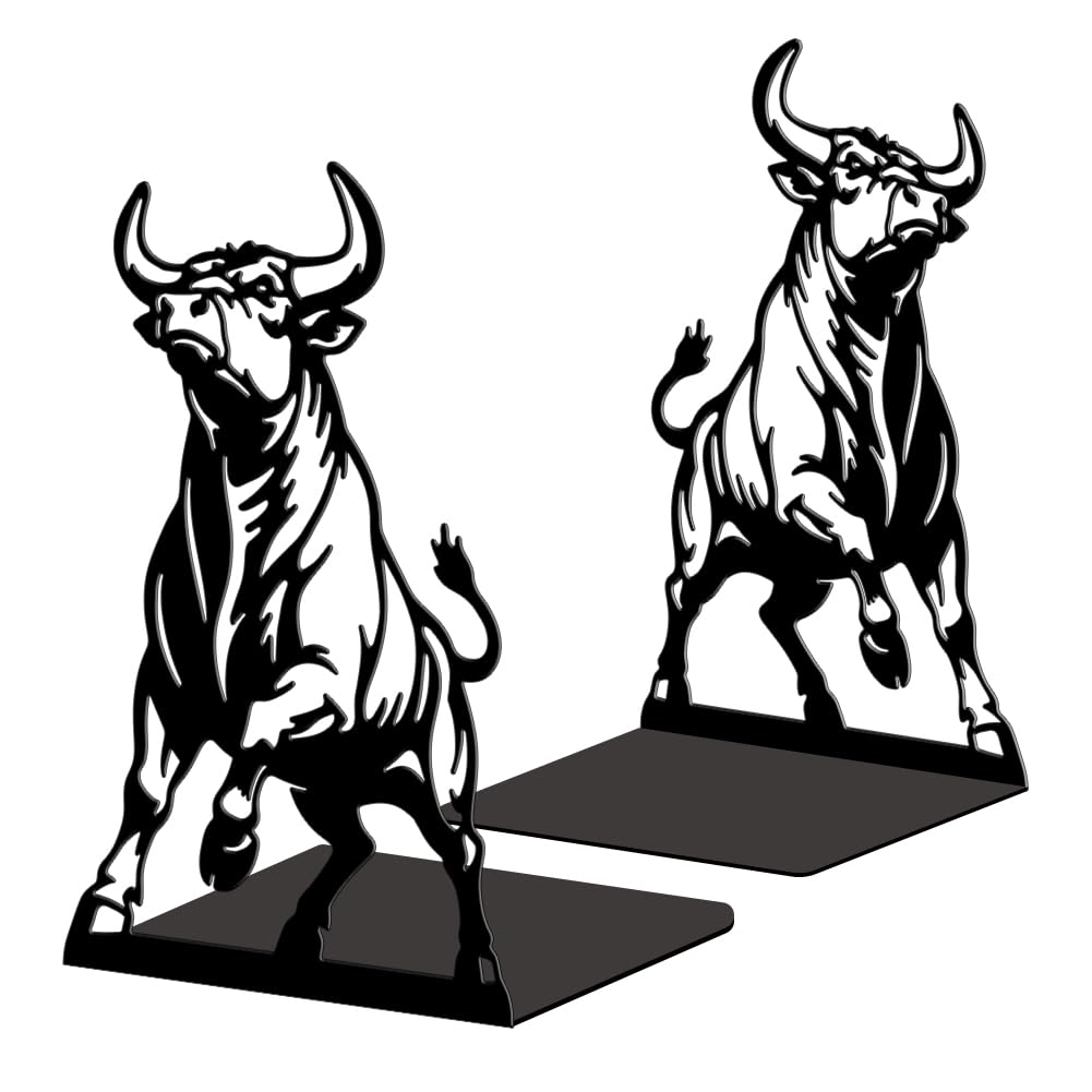 Peacoblue 5.3"x4.3"x7.9" Metal Bookends, Heavy Duty Book Ends for Shelves