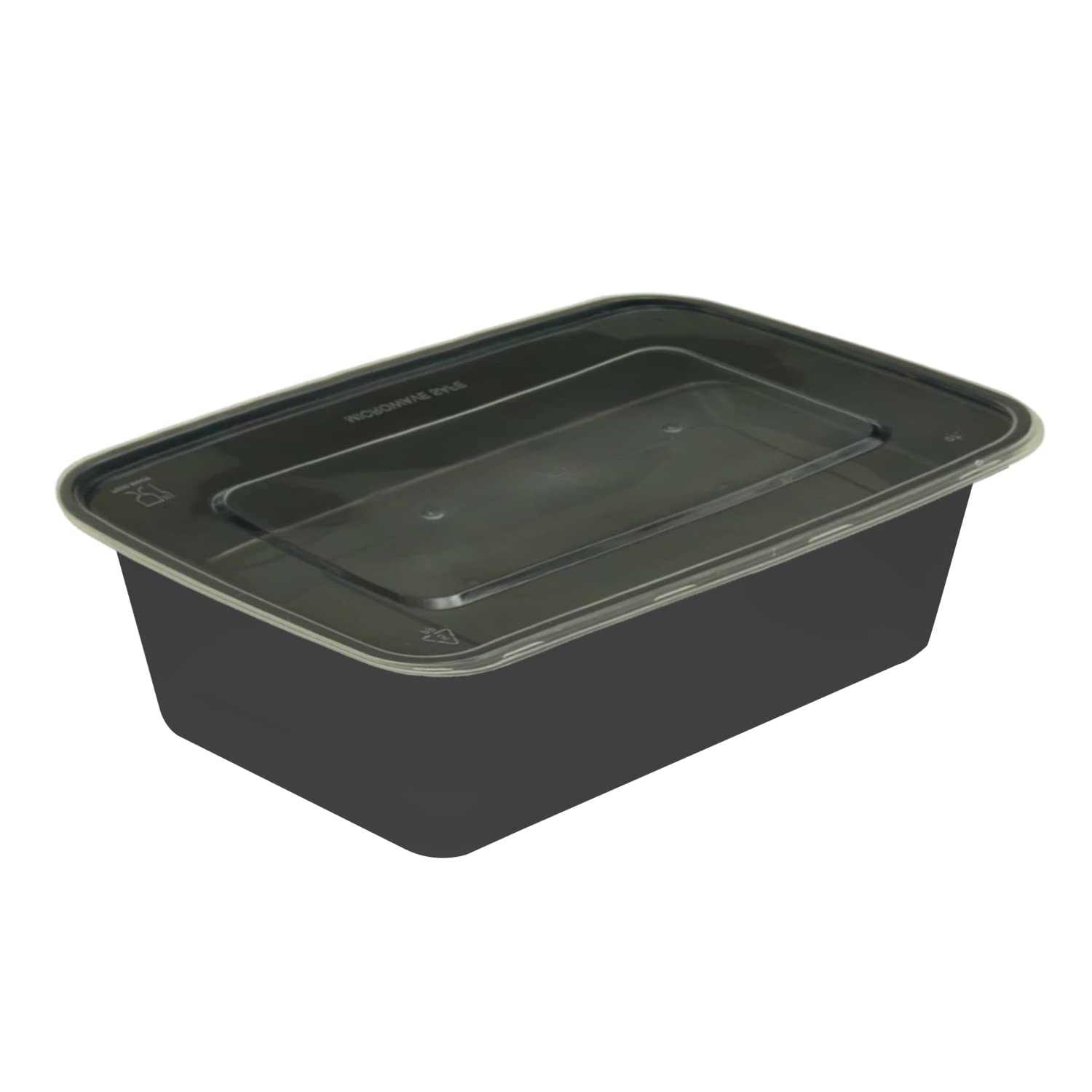 M1ss Black 650Ml/ 21.9Oz Bpa Free Plastic Rectangular Food Containers Leakproof Tight Lid -Stackable Reusable Storage Tray Microwavable Freezer & Dishwasher Safe Meal Prep Takeaway Lunch Salad Box (50Pcs)