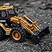 Gemini&Genius Backhoe Loader Toy for Kids, Heavy Duty Wheeled Excavator Loader Construction Vehicle Toys 1:50 Scale Backhoe Digger Engineering Car Sandbox Toys for Kids and Decoration for House