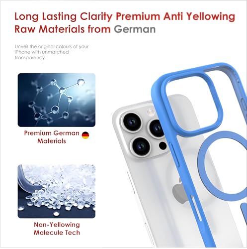 Image of for iPhone Case 16 Pro, [Anti-Yellowing Technology] [Military Grade Drop Protection] Shockproof Slim Hybrid Phone Case for iPhone 16 Pro - Sea Blue