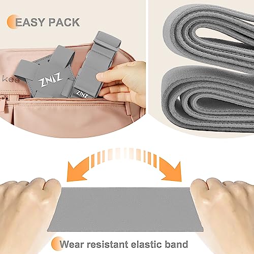 Image of 2-Pack Elastic Luggage Straps with Suitcase Bungee, Adjustable Bag Belt Travel Accessories -Gray