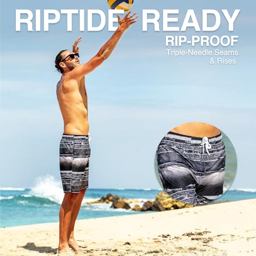 Image of Kanu Surf Men's Big Viper Extended Size Stripe Swim Trunk