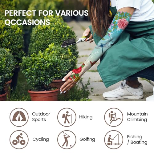 Image of YPHCDO Gardening Sleeves for Women Farm Sun Protection Thorn Proof Cooling Arm Sleeves to Cover Arms for Garden Sports