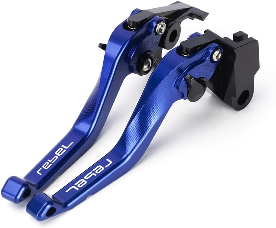 Motorcycle Short Brake Clutch Levers Compatible with Honda Rebel 500 300 2024 2023 2022 2021 2020 2019 2018 2017 | Front Shorter Levers Handles Rebel500 CMX500 CMX300 Accessories (Blue)