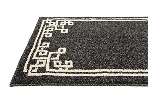 Tapete decorativo Unique Loom Athens Collection 2x6 ft Negro-Beige miniatura 5
