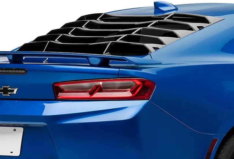 Rear Window Louvers; Gloss Black Compatible For 16-24 Camaro Coupe