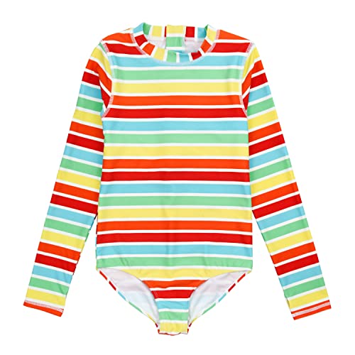 SwimZip® Girls' Long Sleeve UPF 50+ One-Piece Swimsuit - 2 Years to 14 Years