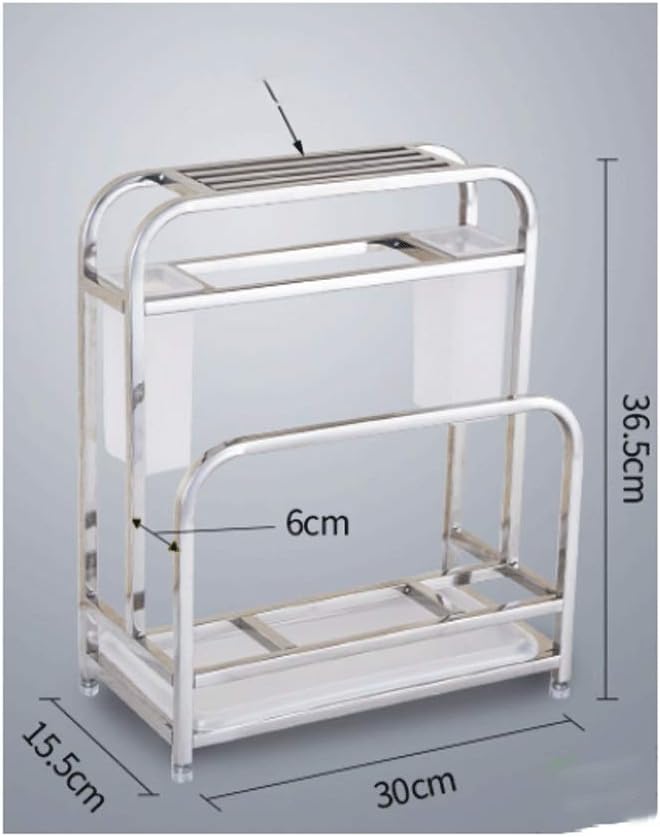 304 Stainless Steel Kitchen Cutting Board Holder Multi-function Rack Tool Storage