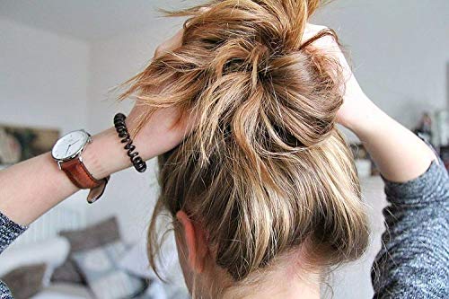 54 Pcs Spiral Hair Ties For Women Girls Coil Hair Ties Waterproof Plastic Phone Cord No Damage Crease Pull Hair Coils For Thin Curly Hair Bobbles - Ponytail Holders Brown #TOP5