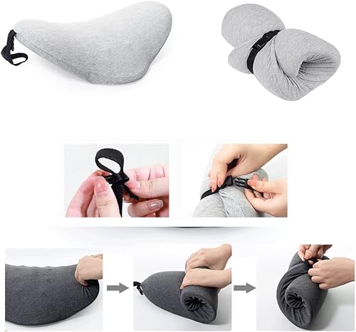 Miniatura 4 de SIQITECHNO Almohada lumbar de espuma viscoelástica para dormir, almohada de apoyo lumbar para cama, almohada de alivio del dolor de espalda baja,