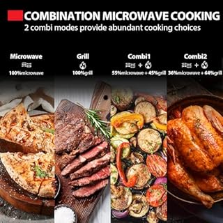 Toshiba Black Microwave 20 Liter Digital 800W Microwave Oven with 1000W Grill, Combination compact with 5 Power Levels, 8 Auto Menus, Grill, Combi, Digital Clock, Mirror Door Finish, MW3-AG20PF(MB)