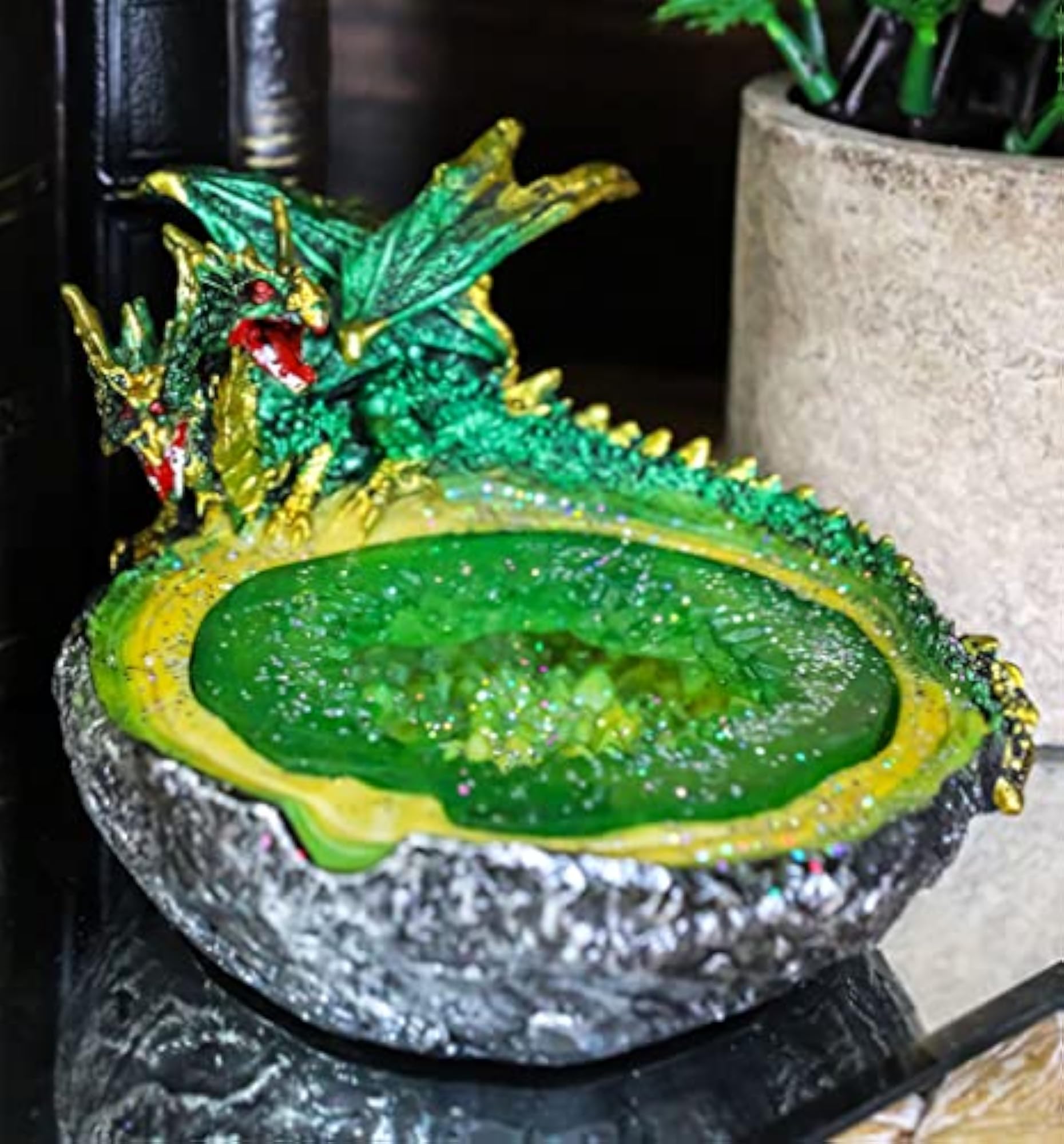 Double Headed Hydra Dragon Cigarette Ashtray Figurine, Gift