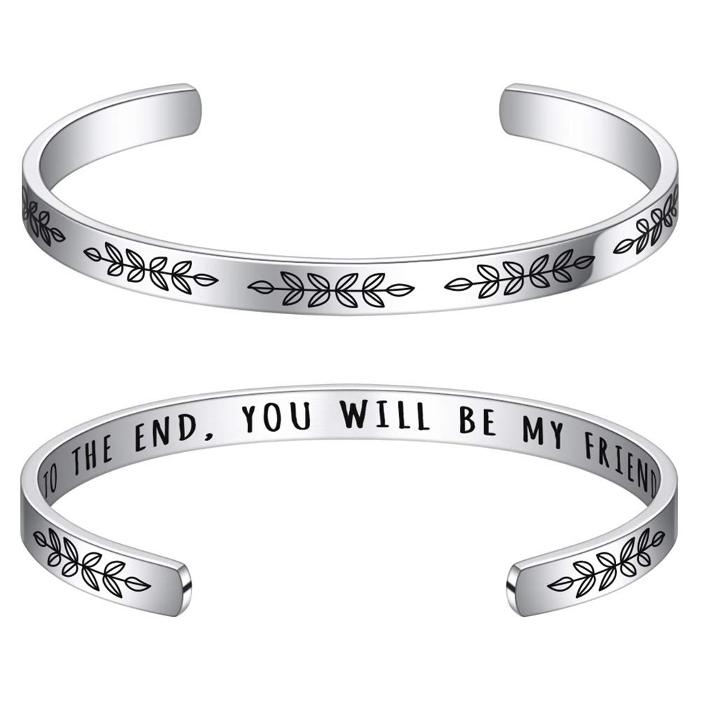 M MOOHAM Bracelets for Women - Engraved Quote Inspirational Bracelet Birthday Christmas Funny Gifts for Best Friend, Daughter, Son, Sister, Niece, Mom, Coworkers, Stainless Steel Jewelry