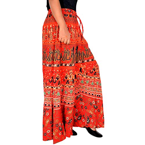 Image of Rajvila Women's Cotton Regular Fit Printed Palazzo for Women (P38NT 0007)