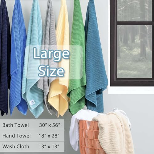 Towels for Bathroom - 100% Cotton | Lightweight | Thick | Soft, Quick Dry Towels, Bath Towel Set of 6 Large, 2 Bath 30