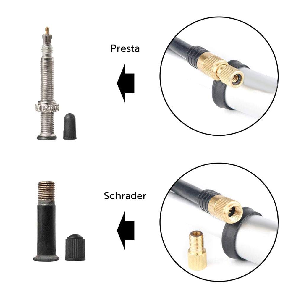 Duokon Pompa per Pneumatici per Bici, Pompa d'Aria Portatile in Lega di Alluminio per Bici 300 psi di Pressione per Schrader/Presta