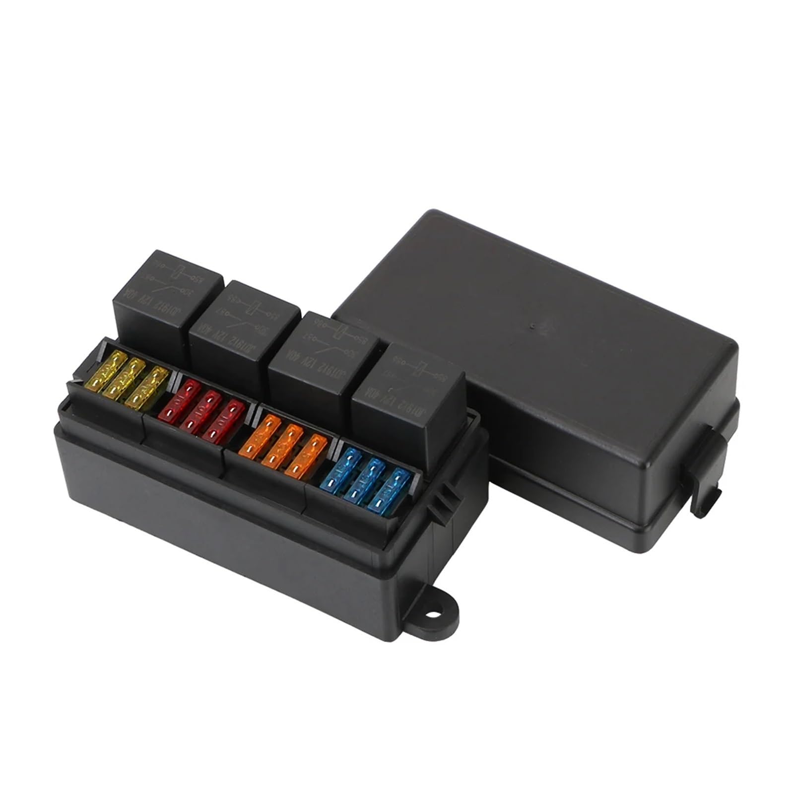 Bloc de distribution haut de gamme à fusibles 12 voies avec relais 12V 40A