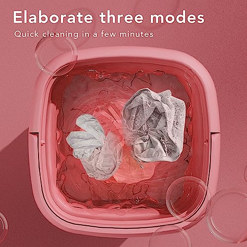 Tragbare Waschmaschine, faltbare Mini-Waschmaschine Mini-Waschmaschine für Baby-Kleidung, Unterwäsche, kleine Gegenstände, Wohnung, Wäsche, Camping, Wohnmobil, Reisen (Rosa)