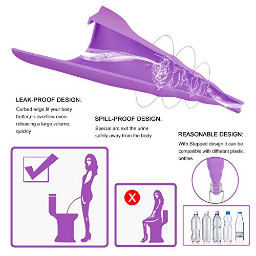 Image of Female Urinal, Reusable Silicone Foolproof Women Pee Funnel Allows Women to Pee Standing Up,Women's Urinal is The Perfect Companion for Indoor Use