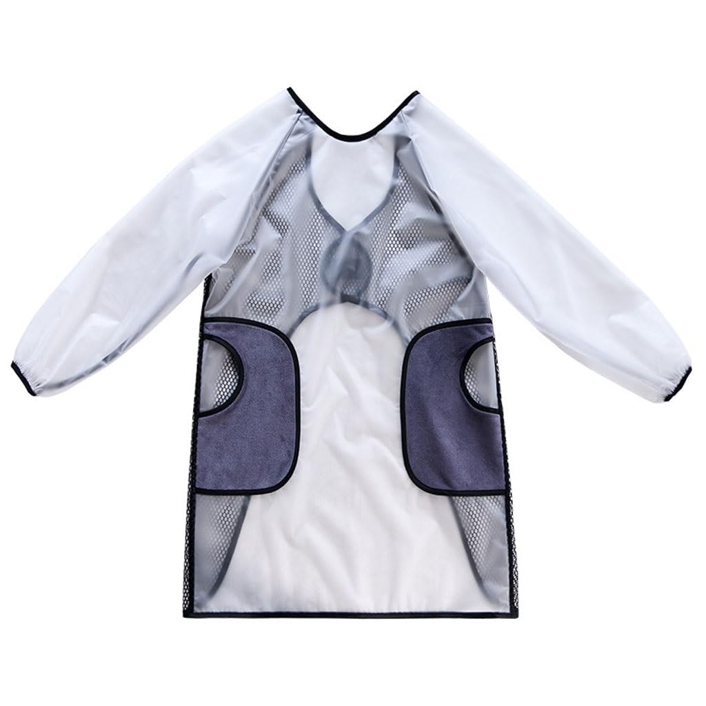 Grembiule da Cuoco Tute grembiule con maniche trasparenti for la cucina domestica, uomini e donne, vestiti for lavori domestici for lavare i piatti e cucinare for i ristoranti Grembiuli da Cucina