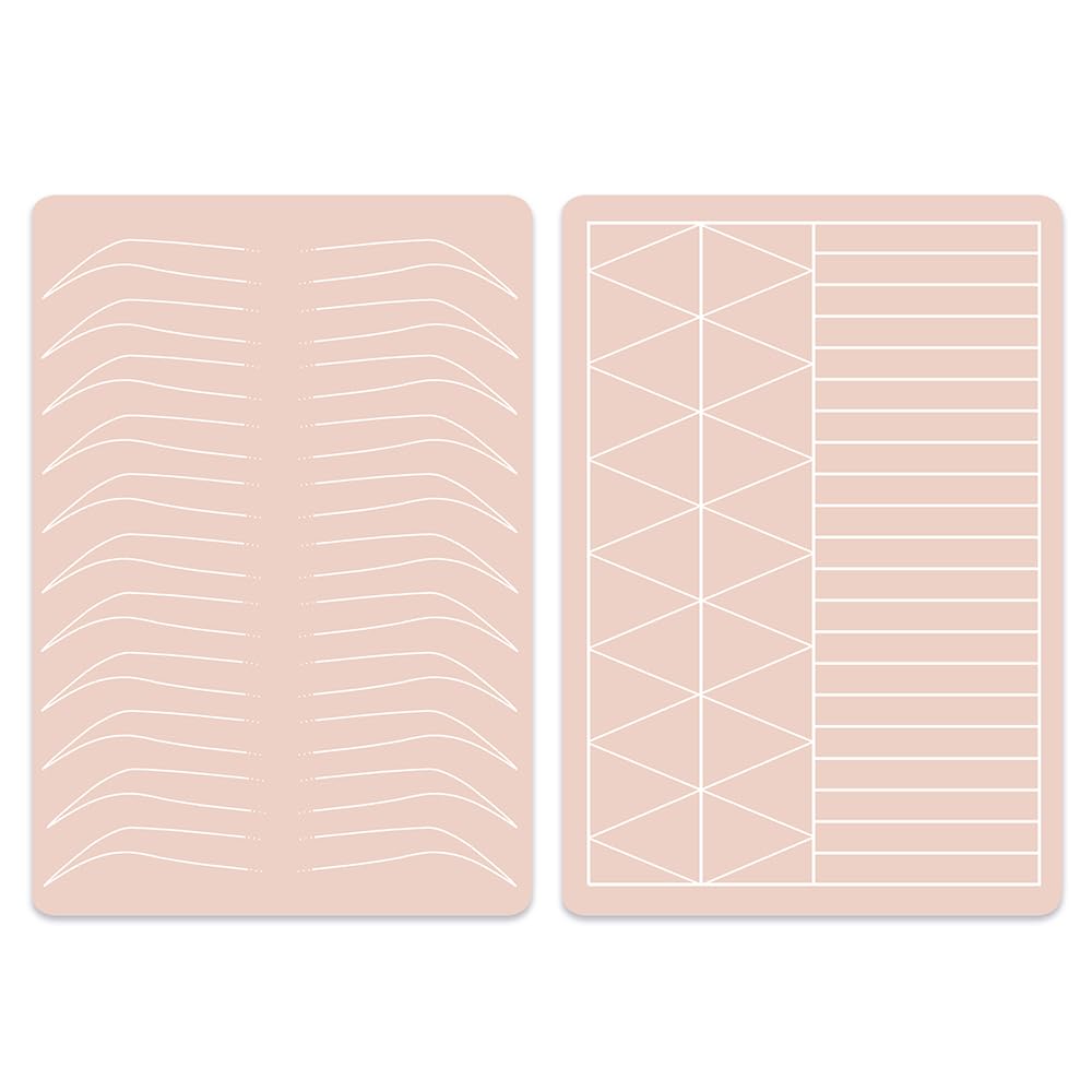 Lencharm 5PCS Double Sides Silicone Practice Skin Permanent Makeup Tattoo Microblading Microshading Practice Fake Skins for Tattooing Brows Ombre Eyebrows Tattoos